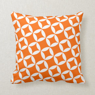 Retro Style Atomic Star Pattern in Orange Cushion