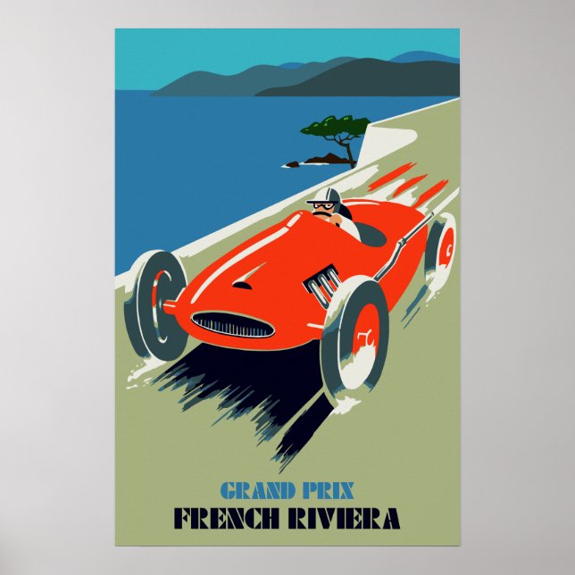 Retro style auto Grand Prix Rivièra Poster (Front)