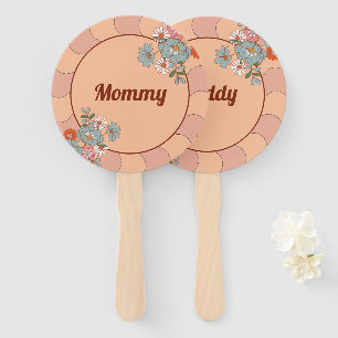 Retro Style Baby Shower Mommy and Daddy Game Fan