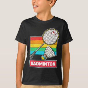 Retro Style Badminton Racket And Shuttle  T-Shirt