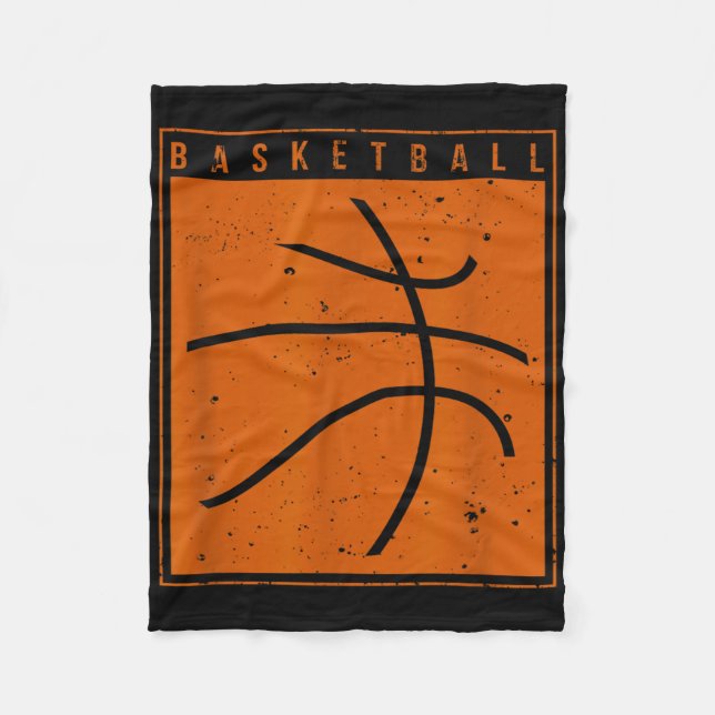 Retro Style Basketball Playing Kids Boys 10-12 12- Fleece Blanket (Front)