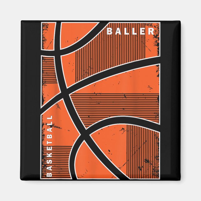 Retro Style Basketball Playing Kids Boys 10-12 12- Magnet (Front)
