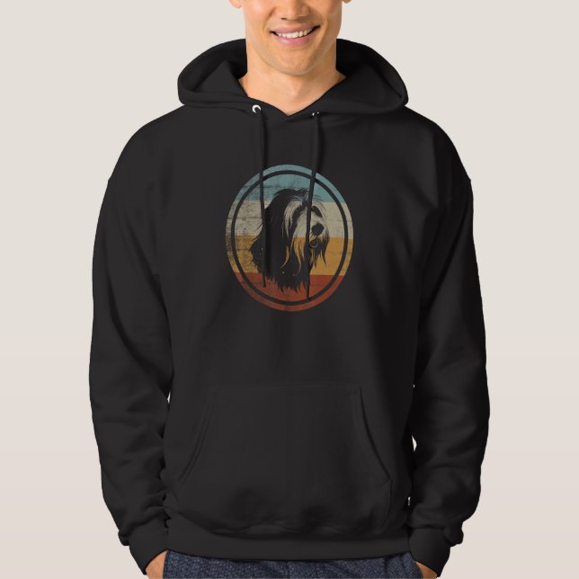 Retro Style Bearded Collie Dog Hoodie (Front)