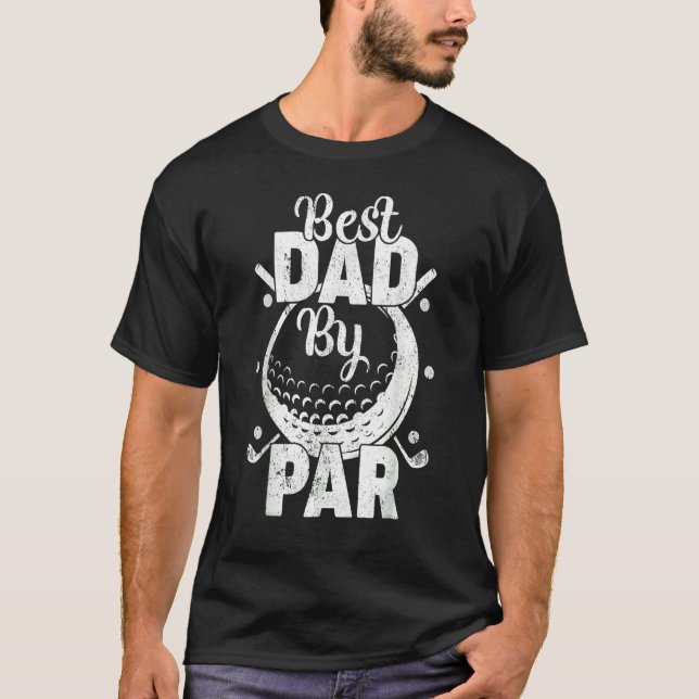 Retro Style Best Dad By Par Golf Dad Golfer Father T-Shirt (Front)