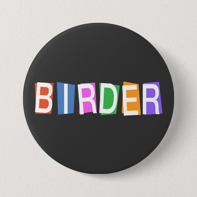 Retro-style Birder 7.5 Cm Round Badge (Front)