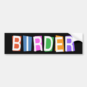Retro-style Birder Bumper Sticker