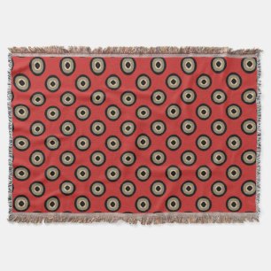 Retro Style - Black and Red Pattern Throw Blanket