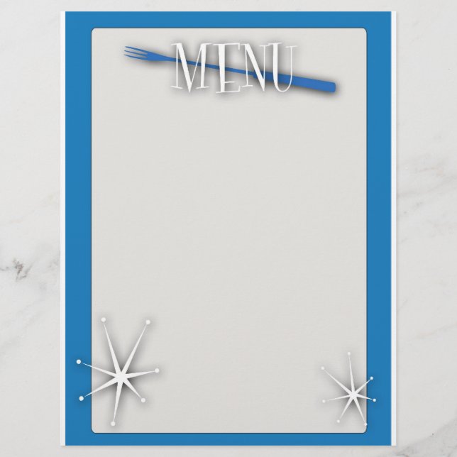 Retro style blank menu template (Front)