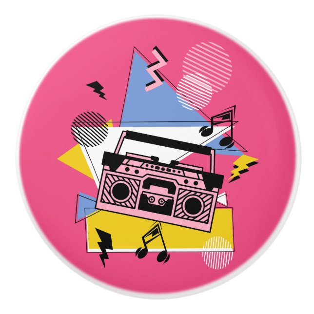Retro style boombox design ceramic knob (Front)