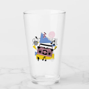 Retro style boombox design glass
