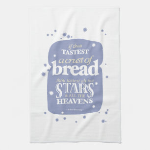 Retro-style bread quote tea towel