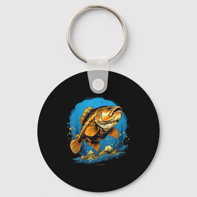 Retro Style Calico B  Key Ring (Front)