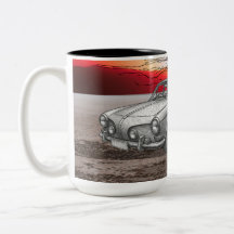 Retro Style Car Illustration Mug