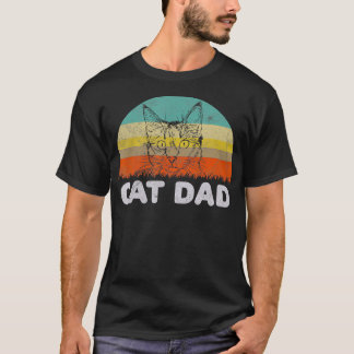 Retro Style Cat Dad  Gift For Cat Lover  T-Shirt