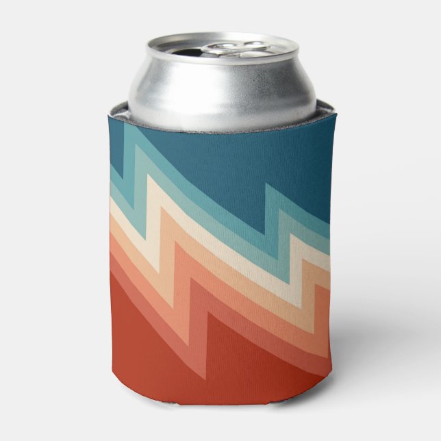 Retro style chevron pattern can cooler (Can Front)