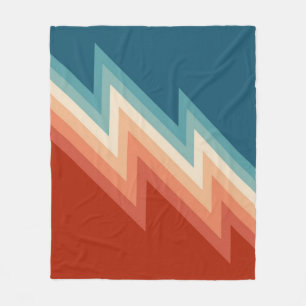 Retro style chevron pattern fleece blanket