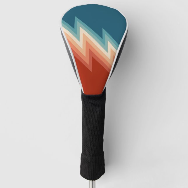 Retro style chevron pattern golf head cover (Front)