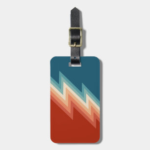 Retro style chevron pattern luggage tag