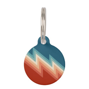 Retro style chevron pattern pet tag
