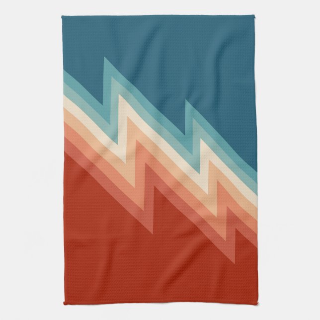 Retro style chevron pattern tea towel (Vertical)