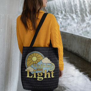 Retro Style Christian Faith Sunshine Clouds Light  Tote Bag