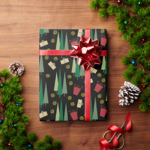 Retro Style Christmas Tree Pattern Wrapping Paper
