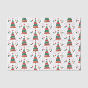 Retro Style Christmas Tree Tissue Paper