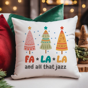 Retro Style Christmas Trees Holiday Cushion