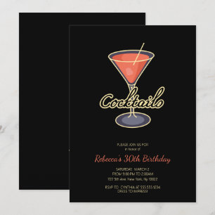 Retro Style Cocktail Party Invitations