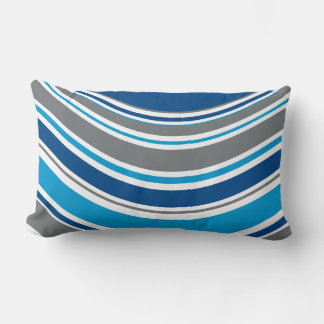 Retro style colours Waves  Lumbar Cushion