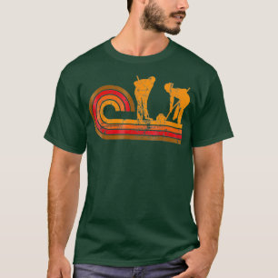 Retro Style Curlers Silhouette Curling T-Shirt