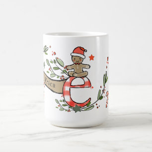 Retro Style Cute Christmas Monogram E With Name Coffee Mug