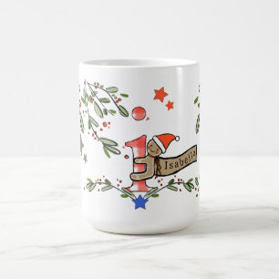 Retro Style Cute Christmas Monogram I With Name Coffee Mug