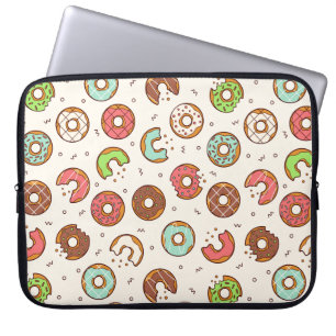 Retro Style Cute Colourful Doughnut Pattern Laptop Sleeve
