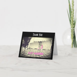 Retro Style Diner Wedding Couple Thank You Card