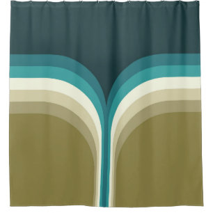 Retro style double arch decoration shower curtain