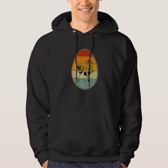 Retro Style Easter Egg Graphic Cool Easter Day Mak Hoodie (Front)
