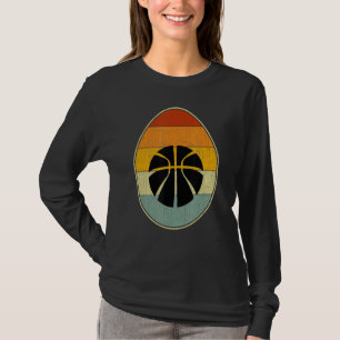 Retro Style Easter Egg Graphic Easter Day Basketb T-Shirt