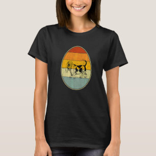 Retro Style Easter Egg Graphic Easter Day Basset H T-Shirt