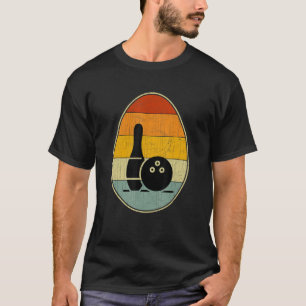 Retro Style Easter Egg Graphic  Easter Day Bowling T-Shirt
