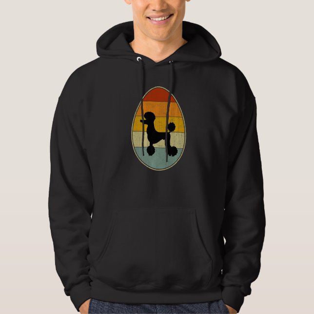 Retro Style Easter Egg Graphic  Easter Day Poodle  Hoodie (Front)
