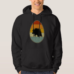 Retro Style Easter Egg Graphic Easter Day Porcupi Hoodie