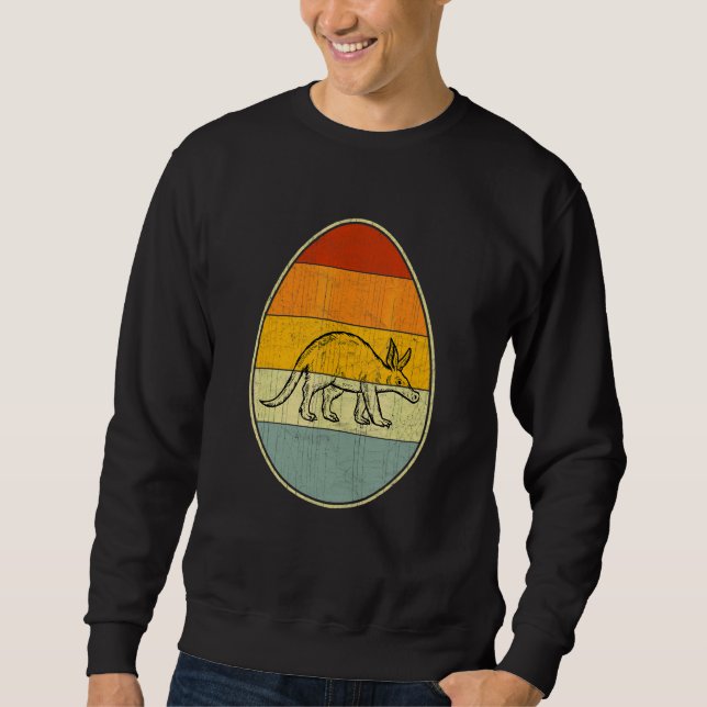 Retro Style Easter Egg Graphic Funny Easter Day Aa Sweatshirt (Front)