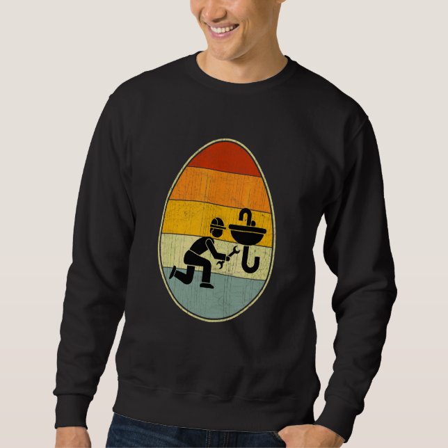 Retro Style Easter Egg Graphic Funny Easter Day Pl Sweatshirt (Front)