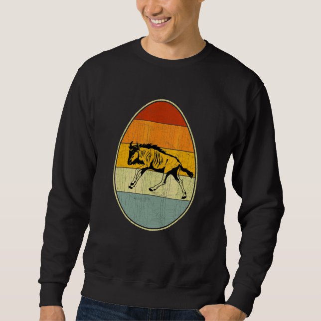 Retro Style Easter Egg Graphic Funny Easter Day Wi Sweatshirt (Front)