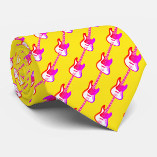 Retro Style Electric Guitar Pattern Tie