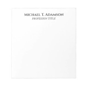 Retro Style Elegant Plain Simple Black & White Notepad