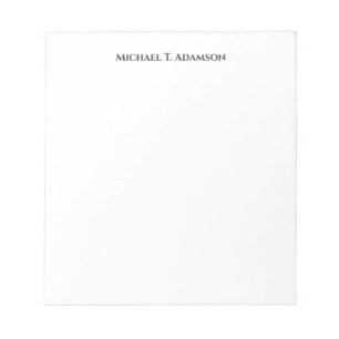 Retro Style Elegant Plain Simple Black & White Notepad