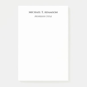 Retro Style Elegant Plain Simple Black & White Post-it Notes