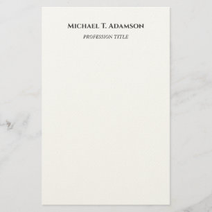 Retro Style Elegant Plain Simple Black & White Stationery